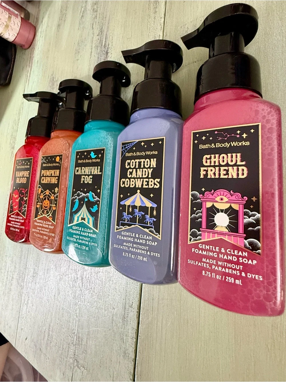 5X Bath & Body Works Halloween Collection Foaming Hand Soap 8.75 fl oz Bundle